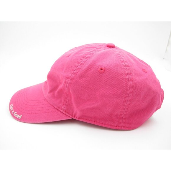 Women Flip Flop Life is Good Pink Embroidered Adjustable Hat (B) - Picture 4 of 7